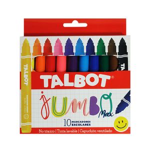 MARCADOR TALBOT JUMBO MAX AL AGUA ESTUCHE x 10 COL.