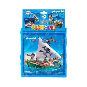 ROMPECABEZAS 16x16 PLAYMOBIL PIRATAS 4 PZAS. EN CAJA