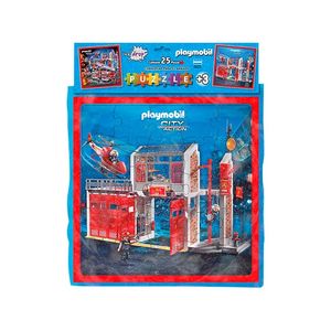 ROMPECABEZAS 32x32 PLAYMOBIL BOMBEROS 25 PZAS. EN CAJA
