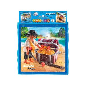 ROMPECABEZAS 32x32 PLAYMOBIL PIRATAS 25 PZAS. EN CAJA