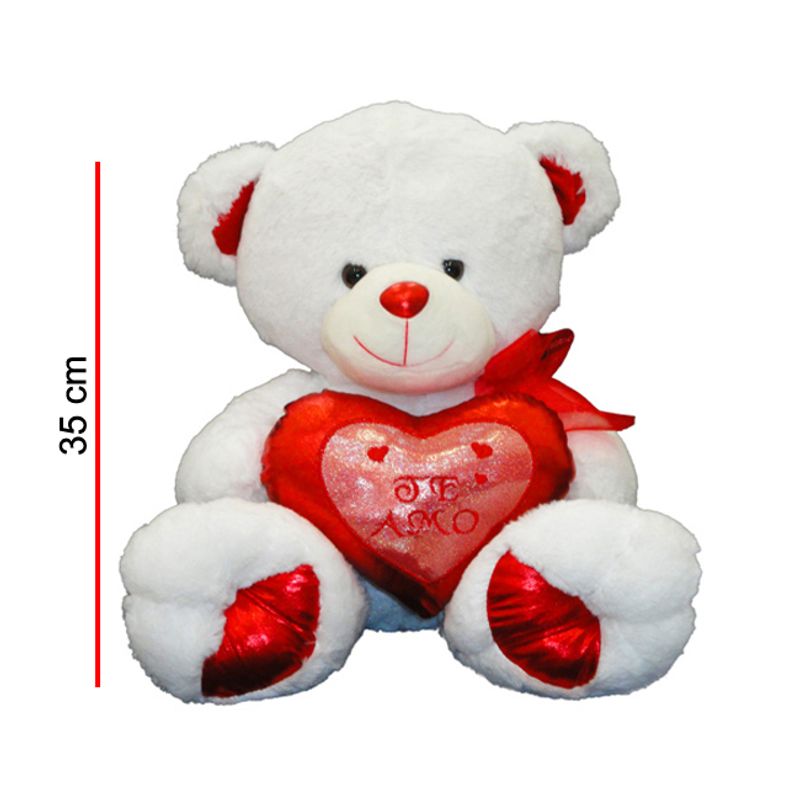 OSO PELUCHE ROJO 35CM