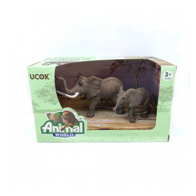 PLAYSET ANIMAL WORLD ELEFANTE PACK X 2 Tomy