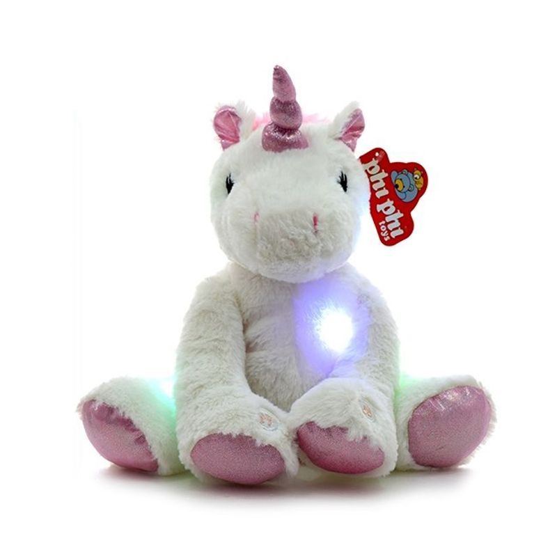 Peluche unicornio sales con luces