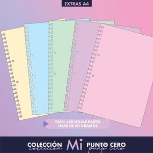 REPUESTO A4 P.CERO REMOVIBLE x 50 H.PASTEL LISO