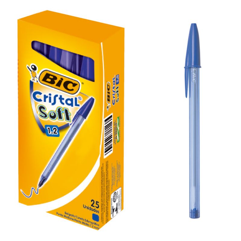 Bolígrafo Bic Cristal soft azul