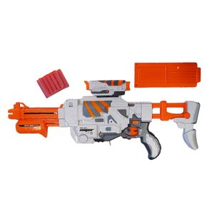 PISTOLA LANZA DARDOS GAME WARS 12 DARDOS A PILAS 50cm.