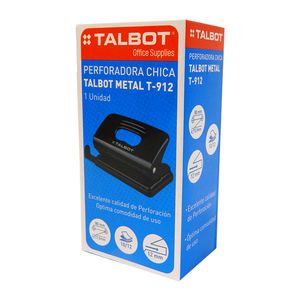 PERFORADORA TALBOT T-912 METAL CHICA 10/12 HOJAS NEGRO