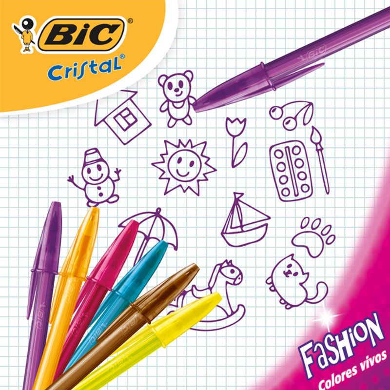 BOLIGRAFO BIC FASHION x 11 SURT.+ 4 DESLIZA + BC - Tomy