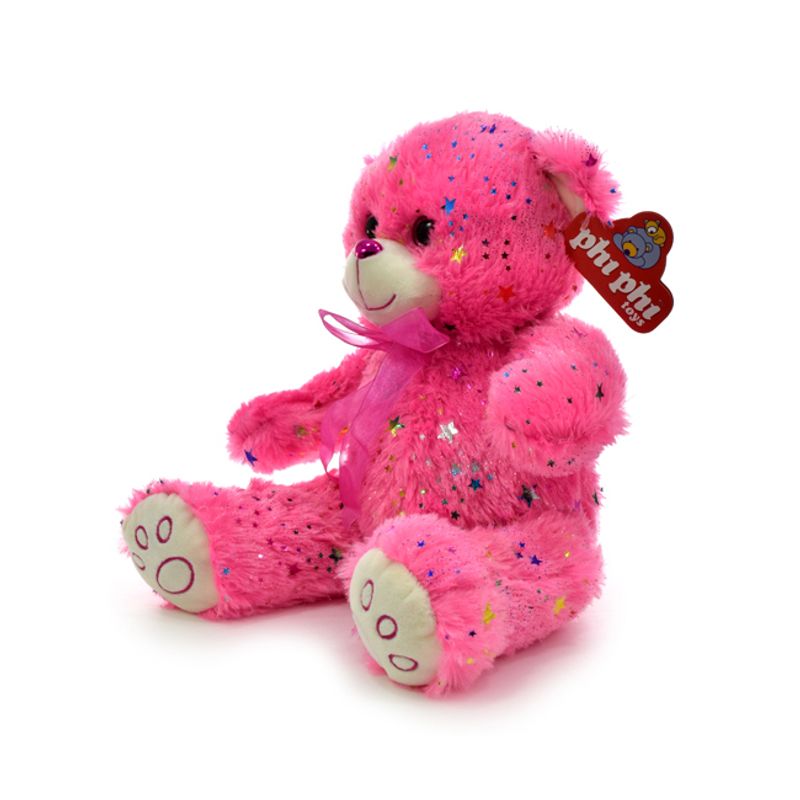 PELUCHE OSO CON ESTRELLITAS ROSA Y BLANCO 30cm. Tomy