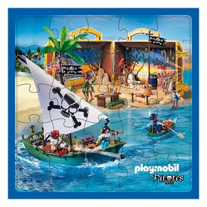 ROMPECABEZAS 32x32 PLAYMOBIL PIRATAS 25 PZAS.