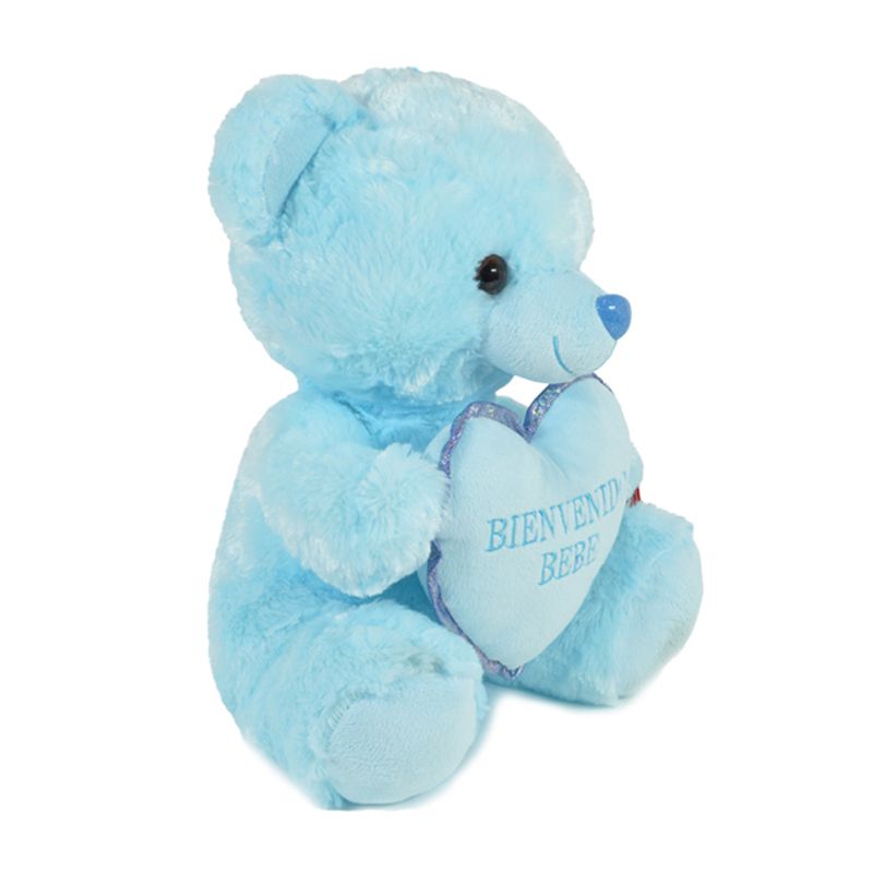 PELUCHE BEBE OSO CON CORAZON BIENVENIDO ROSA/CELESTE 35cm. - Tomy