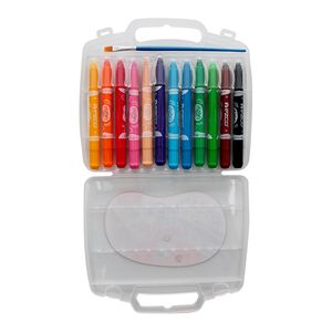 CRAYONES GEL EZCO VALIJA x 12 + PINCEL