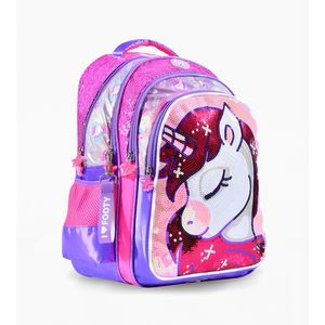 MOCHILA ESPALDA FOOTY UNICORNIO LENTEJUELA 45cm. LUZ LED