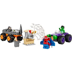 BLOQUE LEGO SUPER HEROES CAMIONES DE HULK Y RINO 110 PZAS.