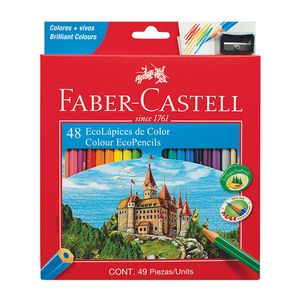 LAPICES FABER CASTELL x 48 LARGOS + SAC.