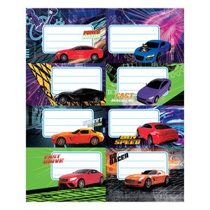 ETIQUETAS ESCOLARES x 16 STREET RACING