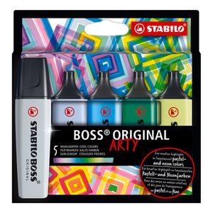 RESALTADOR STABILO BOSS ARTY ESTUCHE x 5 COL. A