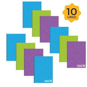COMBO 10 CUADERNOS UNIVERSITARIOS A4 SETTER C/ESPITAL RAYADO 80 H.