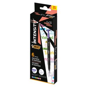 RESALTADOR BIC INTENSITY DUAL TIP PASTEL x 6