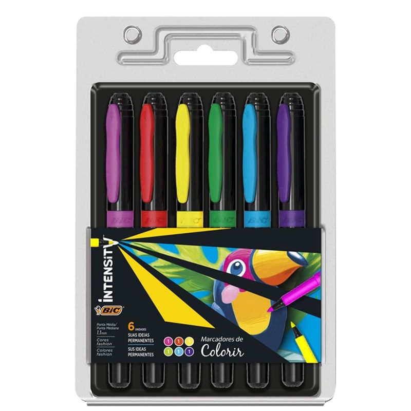 Marcador permanente Bic INTENSITY PASTEL x 6