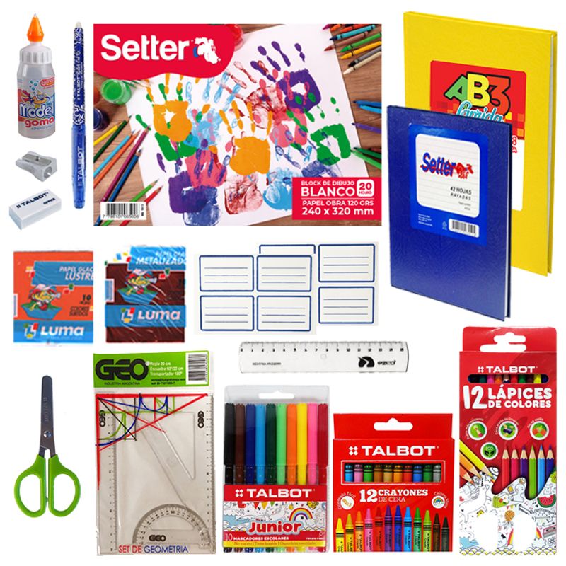 KIT ESCOLAR PRIMARIA BASICO 16 PIEZAS - Tomy