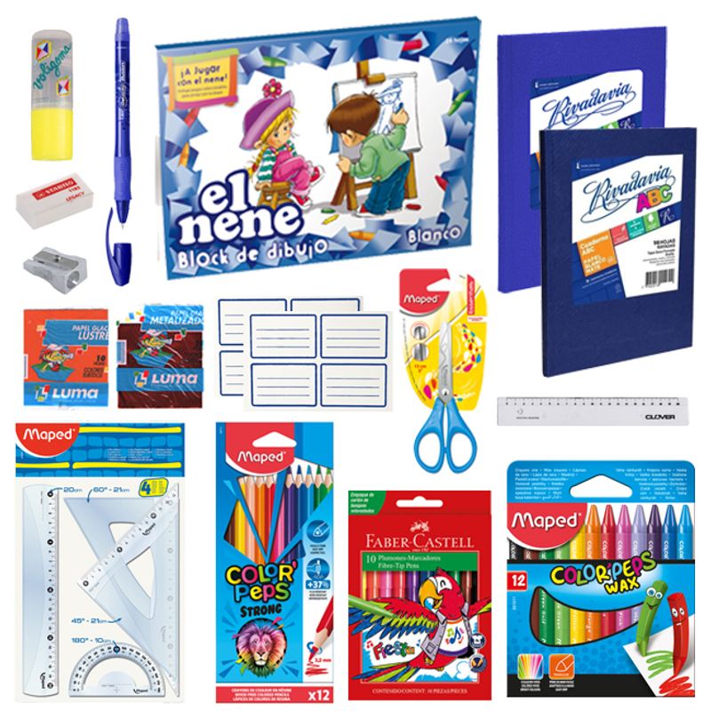 Combo Escolar Set Utiles Libreria Kit Primaria Secundaria