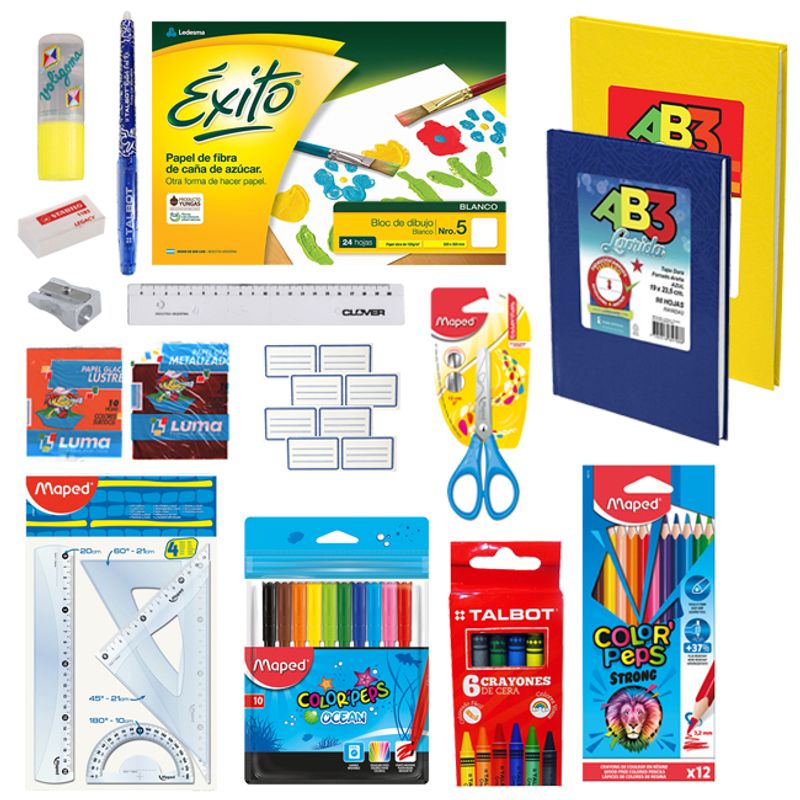 Combo Escolar Set Utiles Libreria Kit Primaria Secundaria