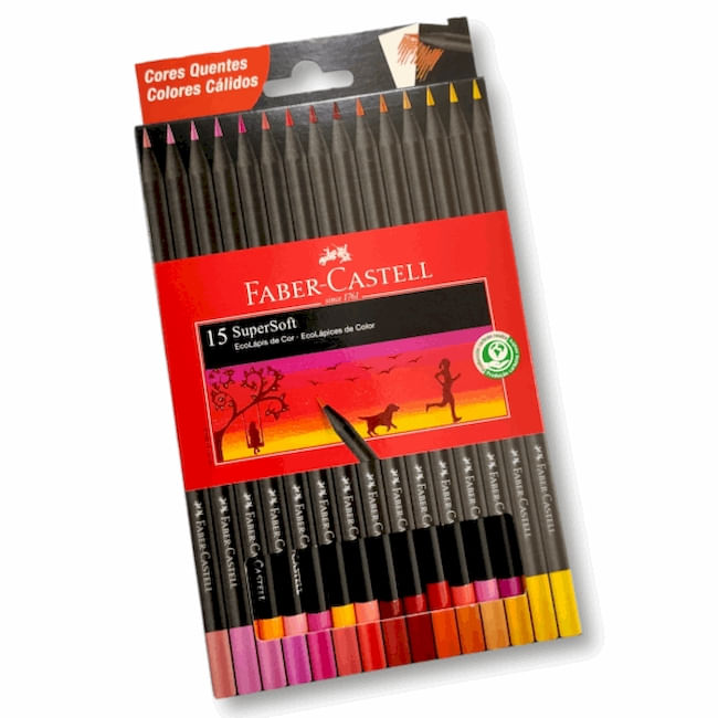 LAPICES FABER CASTELL SUPERSOFT x 15 TONO CALIDO - Tomy