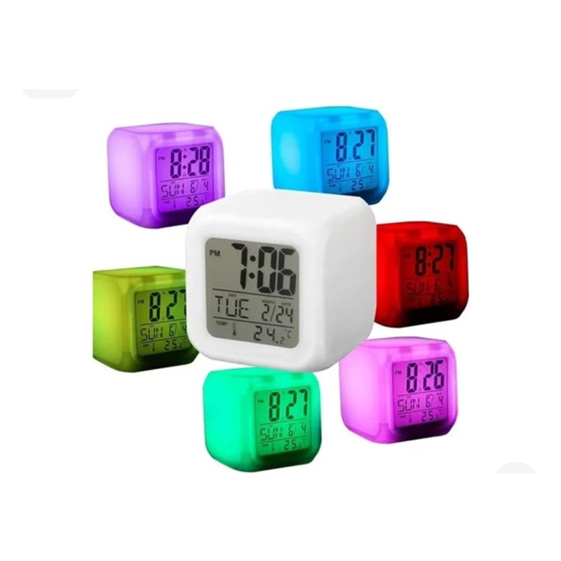 Reloj despertador con luz de colores (tipo II)