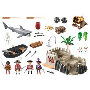 PLAYSET PLAYMOBIL PIRATES BASTION DE LOS SOLDADOS DE CAPA ROJA