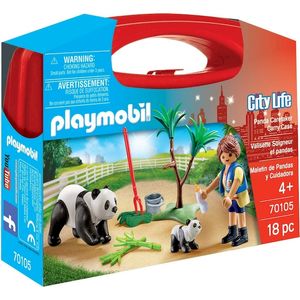 PLAYSET PLAYMOBIL CITY LIFE MALETIN DE PANDAS Y CUIDADORA
