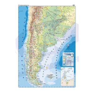 MAPA LAMINADO 95x130cm.D.FAZ REP.ARGENTINA FISICO/POLITICO