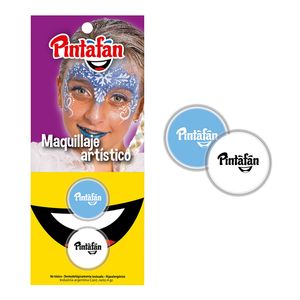 MAQUILLAJE PINTAFAN SET x 2 CELESTE-BLANCO 4 GRS