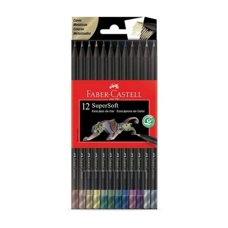LAPICES FABER CASTELL SUPERSOFT x 12 METALICOS - Tomy