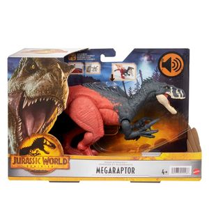 DINOSAURIO JURASSIC WORLD MEGARAPTOR RUGE Y ATACA