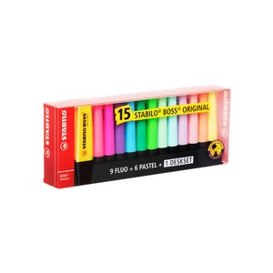 RESALTADOR STABILO BOSS DESKSET x 15 SURT.