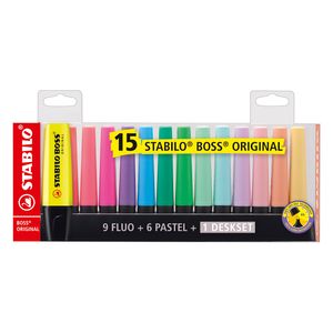RESALTADOR STABILO BOSS DESKSET x 15 SURT.
