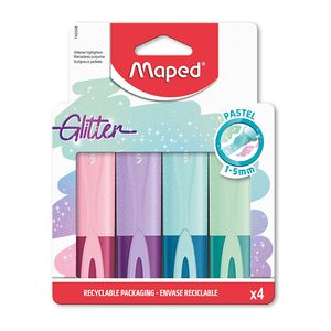 RESALTADOR MAPED COLOR PEPS PASTEL GLITTER x 4