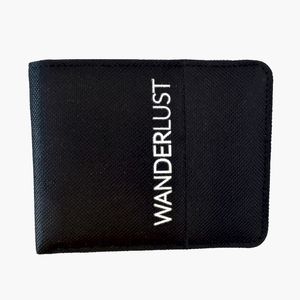 BILLETERA WANDERLUST NEGRA CANVAS PU CON ELASTICO