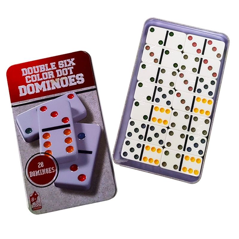 Juego de mesa tren dominó juego de mesa 91 Piezas bloques blancos Color  puntos caja de lata educación al por mayor - AliExpress