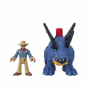 DINOSAURIO JURASSIC WORLD STEGOSAURUS Y DR GRANT