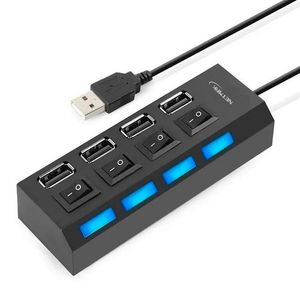 HUB USB NETMAK 4 PUERTOS C/SWITCH + INDICADOR LED INDIVIDUAL