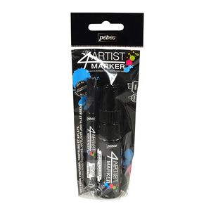 MARCADOR 4ARTIST SET x 2u. NEGRO 2mm. y 8mm.