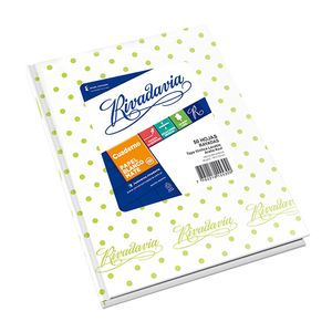 CUAD.T/DURA RIVADAVIA BLANCO LUNARES VERDE MANZANA x 50 RAY.