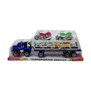CAMION MOSQUITO FRICCION TRANSPORTER SERVICE 2 AUTO 2 MOTOS 45CM