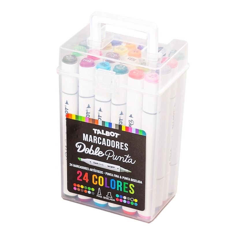 Estuche Marcadores Doble Punta 24 colores