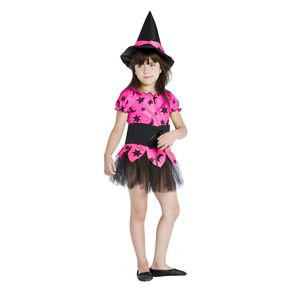 DISFRAZ HALLOWEEN BRUJITA FUCSIA FLUO TALLE "2"