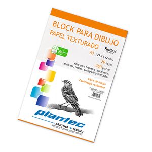 BLOCK PLANTEC DIBUJO TEXTURADO ENCOLADO A3 350 GRS.x 20 H.
