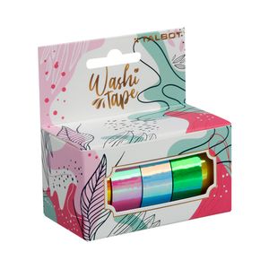 CINTA TALBOT WASHI TAPE 1,5 x 3mts. HANG TAG x 5 HOLOGRAFICA
