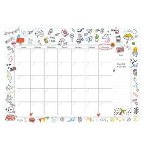 ORGANIZADOR MENSUAL DOODLE 29,7x21cm. 56hjs.